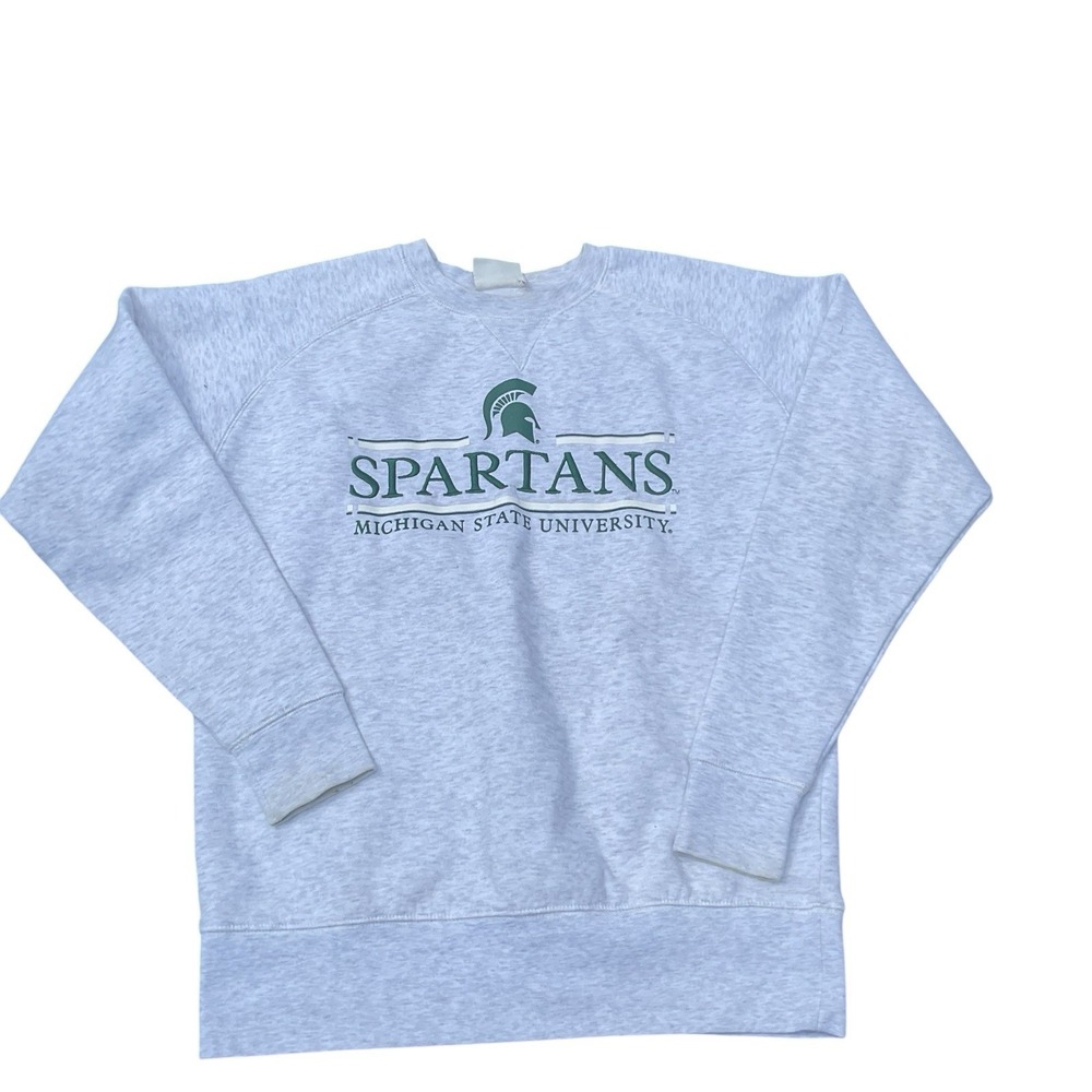 Michigan State University Spartans Champion Brand Crewneck Sweatshirt MediumGray